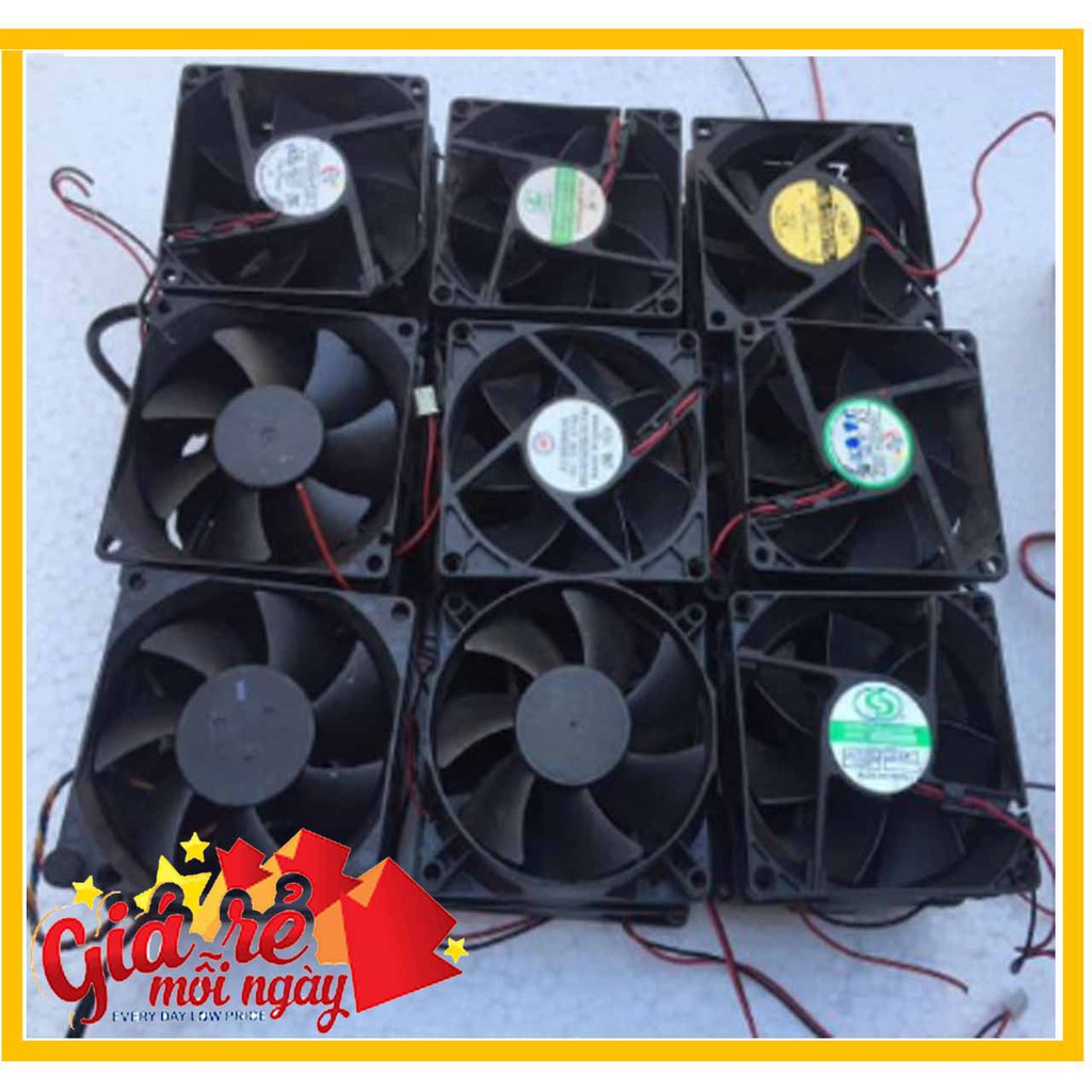 Fan quạt 9cm siêu mạnh tản nhiệt máy tính hiệu Delta, Foxcon, AVC, dòng 12v, ampe 0.2-0.40a, hàng tháo máy Server,pc
