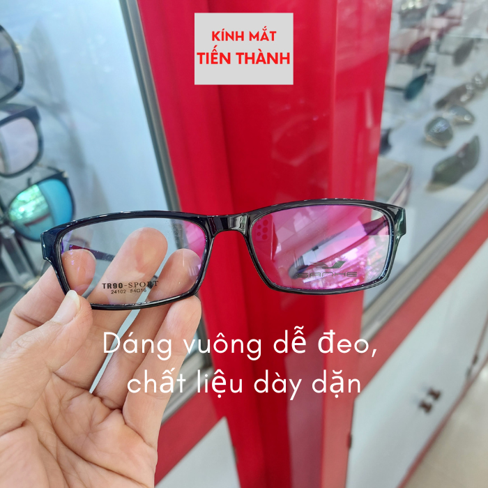 Gọng Nhựa Dẻo Dáng Vuông Nhỏ Sport 24 Hạn Chế Độ Dày Mắt Kính Chất Bền Đẹp (Nhận cắt Kính Theo Đơn) - Kính Mắt Tiến Thành