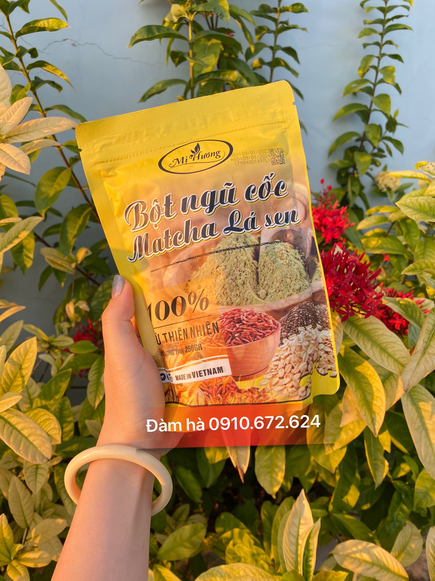 Bột tan mỡ bụng giảm mỡ mị hương-ngũ cốc matcha lá sen