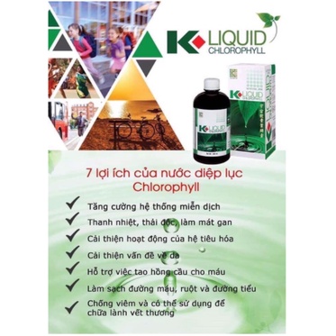 Nước diệp lục klink k liquid chlorophyll malaysia 500ml
