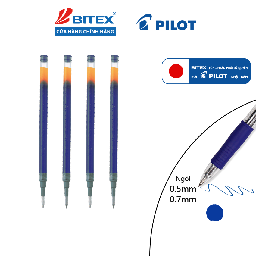 Ruột bút gel pilot g-2 mực xanh bls-g2-5-l dành cho bút bi pilot cao cấp g-2 ngòi 0.5mm hoặc 0.7mm