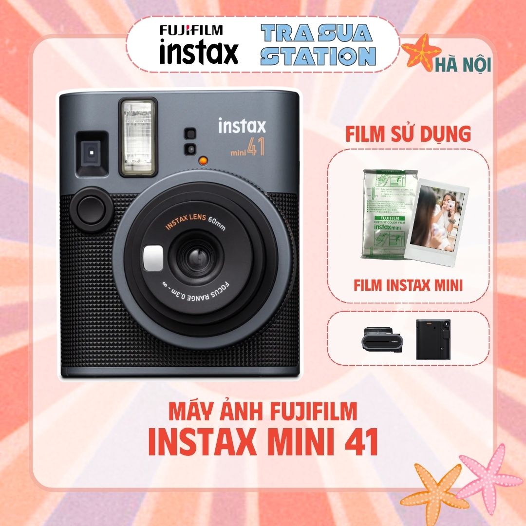   HN  FUJIFILM INSTAX MINI 40   MINI 41 TẶNG KÈM 1 HỘP FILM 10 TẤM  - Máy ảnh lấy liền - Hàng Chính Hãng 