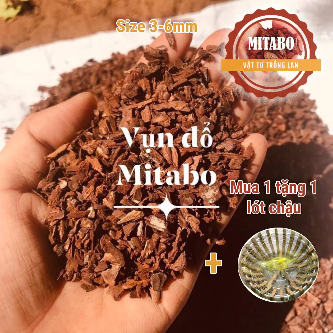[Giảm 50% + quà tặng] Combo 10kg vỏ thông trồng lan loại xay nhỏ bằng hạt đổ vỏ thông Mitabo - Giá thể trồng lan đã qua xử lí tặng một lưới bọc chậu