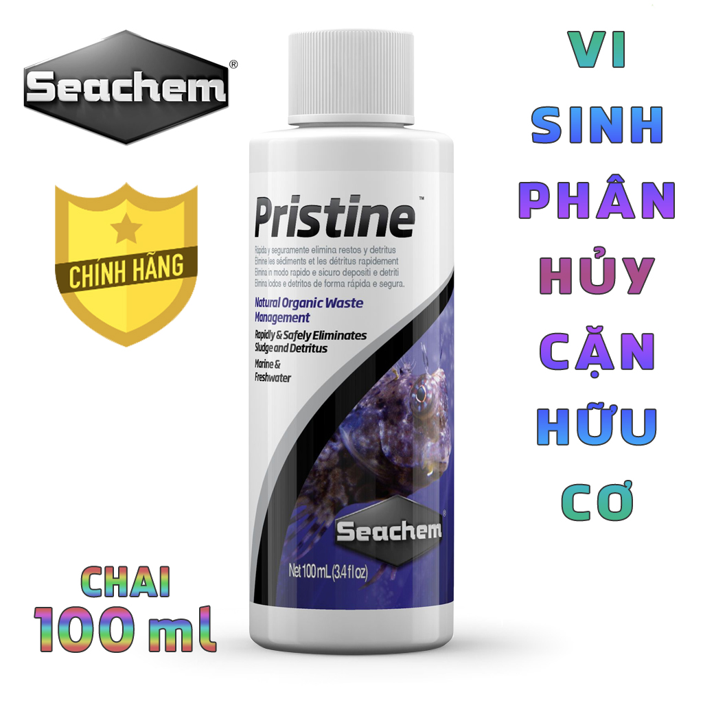 Vi sinh Seachem - Pristine xử lý cặn hữu cơ cải thiện nước cho hồ cá biển hồ cá thủy sinh
