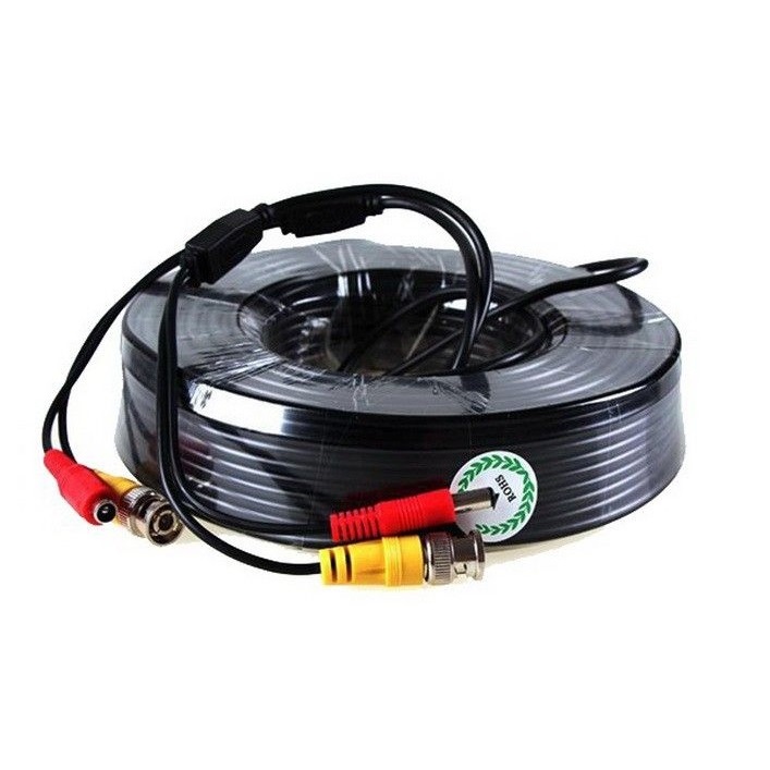 Cáp camera có nguồn và đầu bnc sợi nhỏ dài 15m/20m