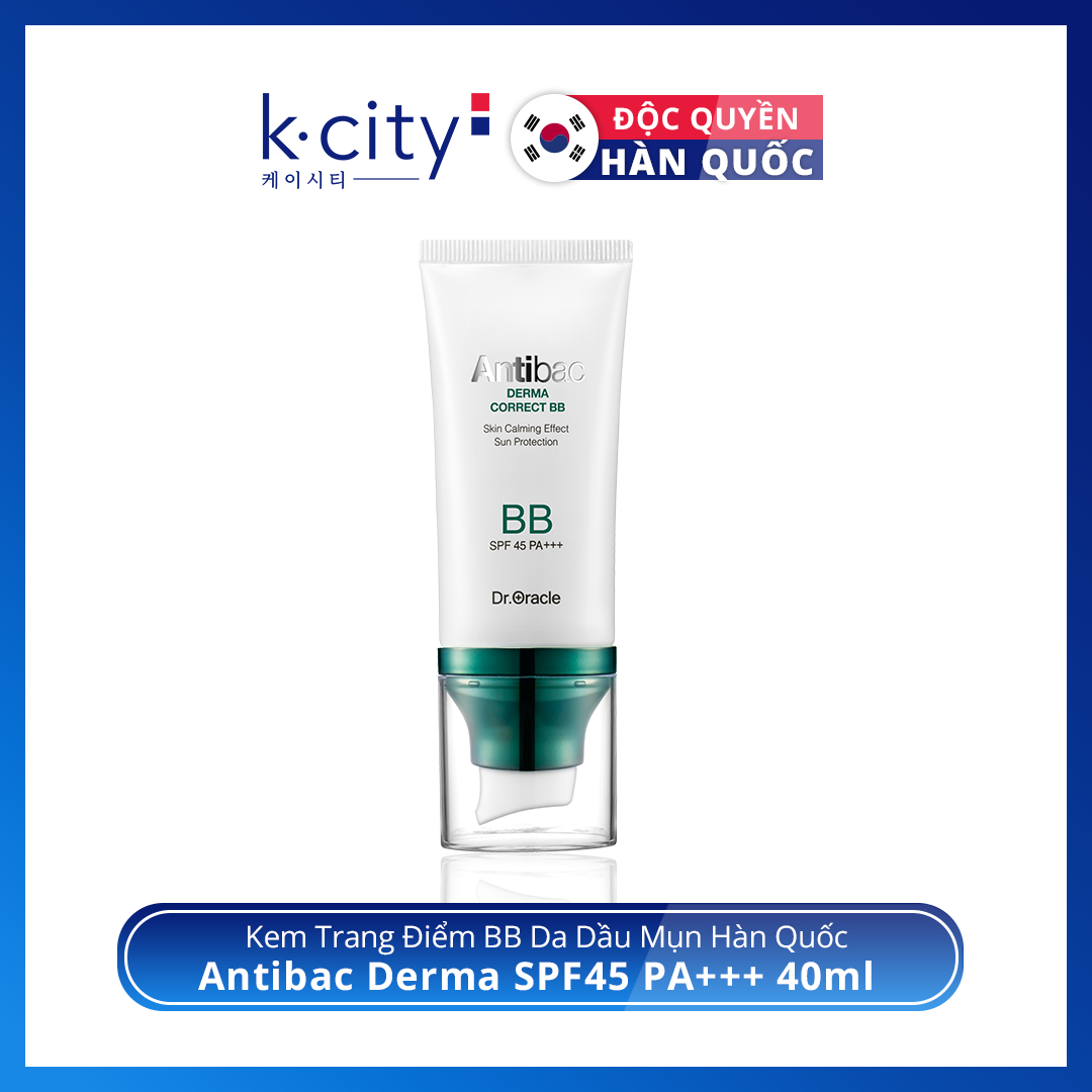 Kem Trang Điểm BB Da Dầu Mụn Hàn Quốc Antibac Derma SPF45 PA+++ 40ml