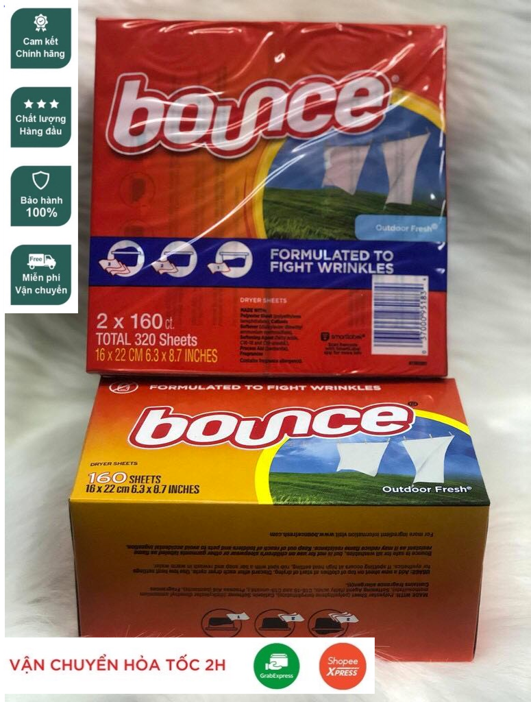 Giấy thơm quần áo bounce của mỹ 320 tờ