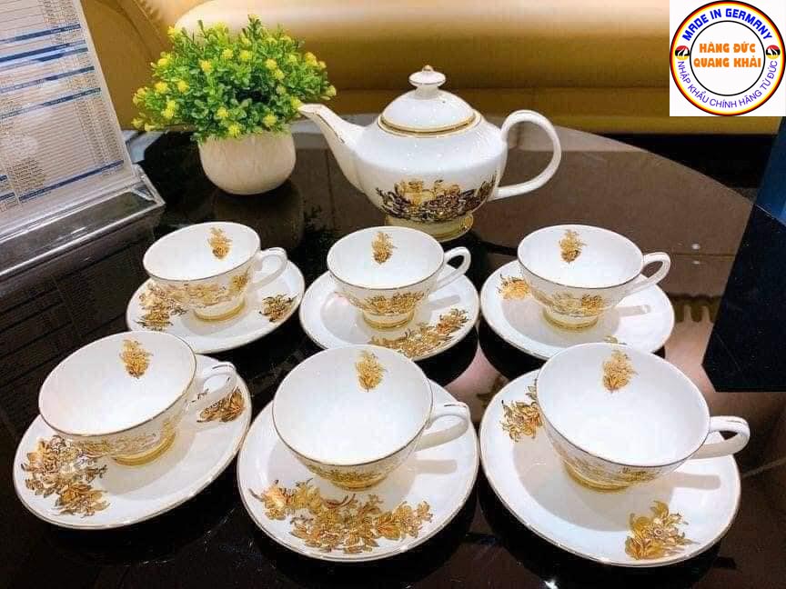 Bộ ấm - chén trà sứ xương châu Âu Imperial hoa cúc