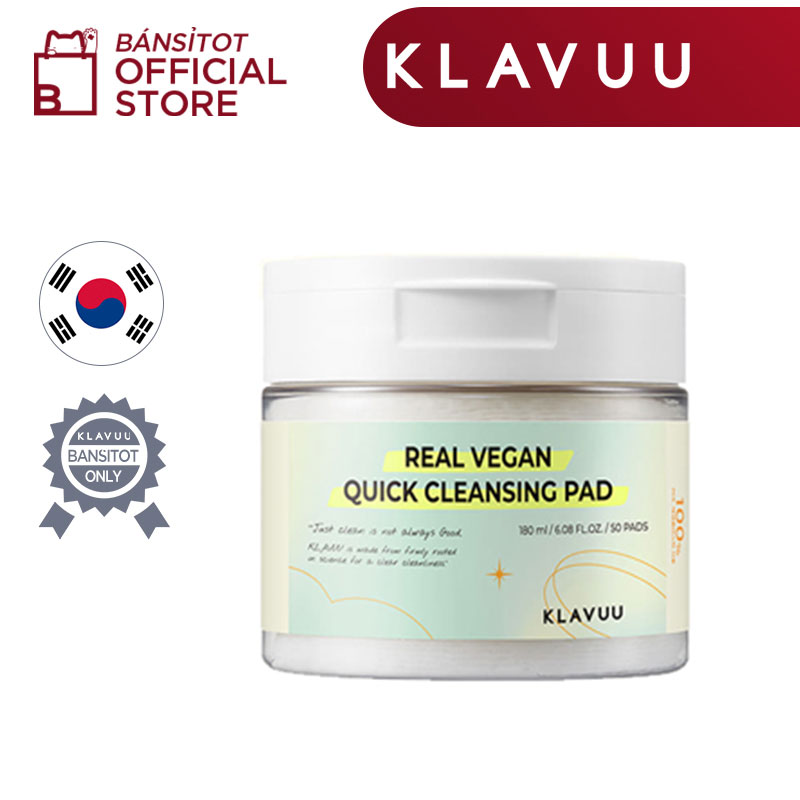 Tẩy trang thuần chay dạng miếng KLAVUU Real Vegan Quick Cleansing Pad 50pads/180ml