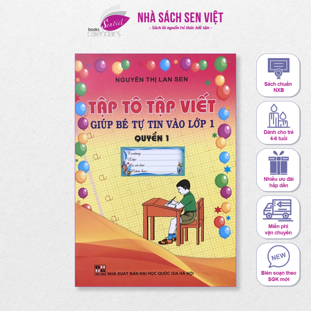Combo sách 4 cuốn vở tập tô, tập viết giúp bé tự tin vào lớp 1, luyện chữ cánh diều, kết nối - LS