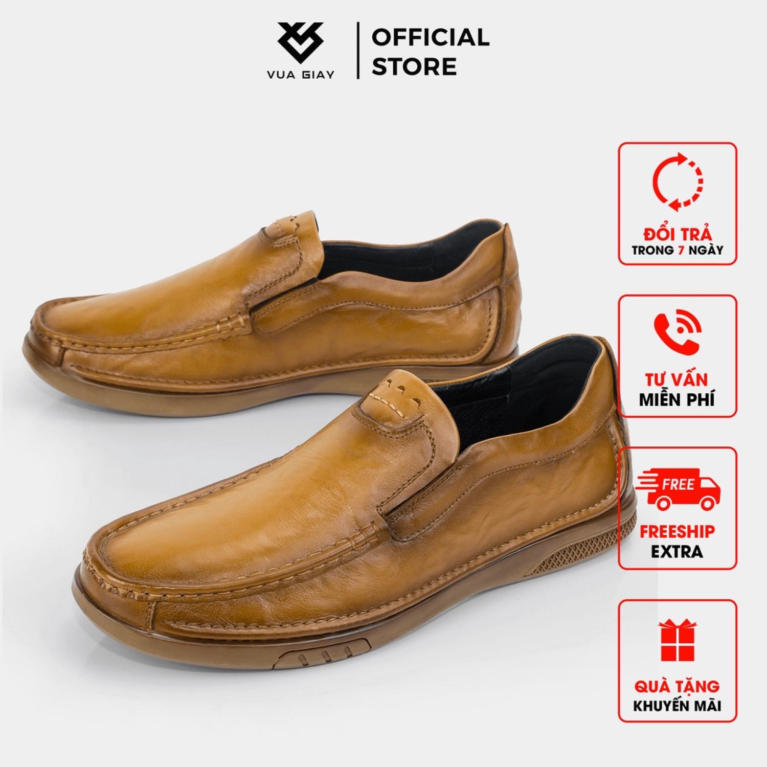 Giày lười nam da bò thật chính hãng vua giày bb43