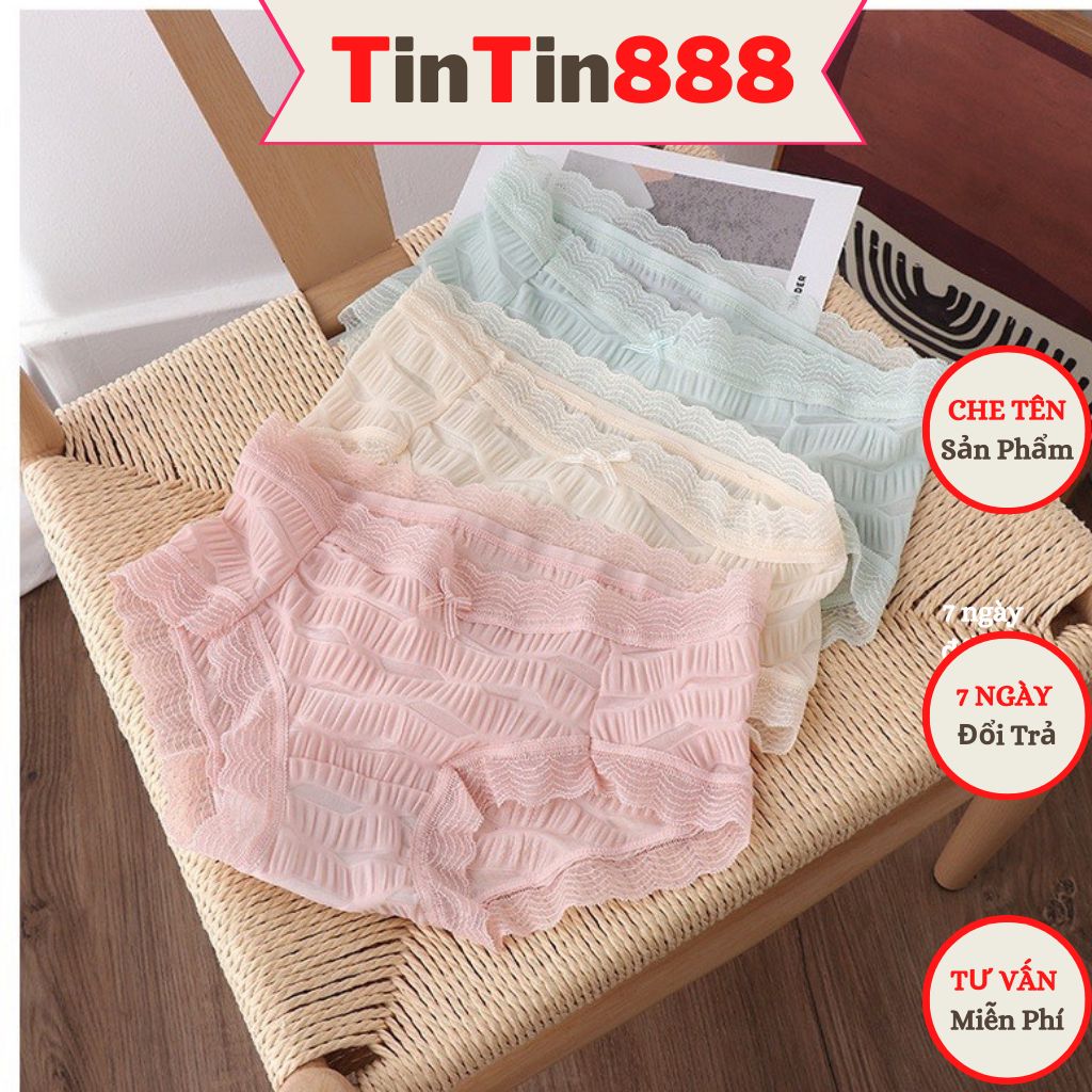 Bộ 5 Quần lót nữ ren mềm nhún cao cấp co dãn 4 chiều phối nơ 2218 - Quần chíp mẫu mới sexy - Quần lót của nữ su non nhẹ nâng mông kháng khuẩn - TinTin888