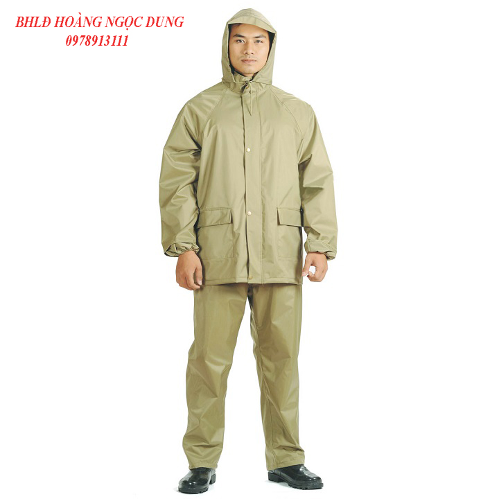 Áo mưa bộ quân - nhu vải dù, bộ quần áo đi mưa.