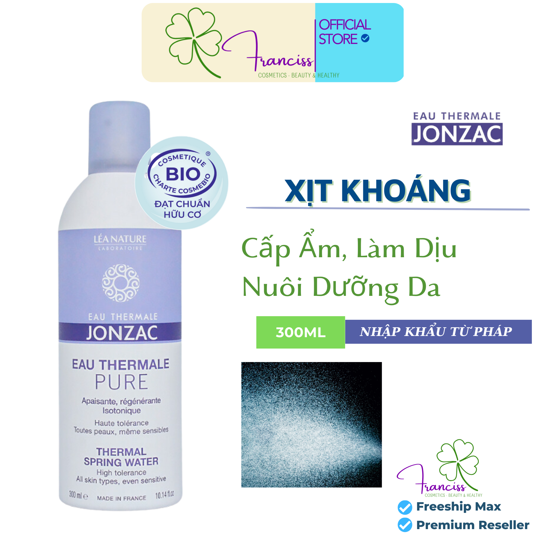 Xịt Khoáng Eau Thermale Jonzac Thermal Spring Water Cấp Ẩm Và Nuôi Dưỡng Da 300ml