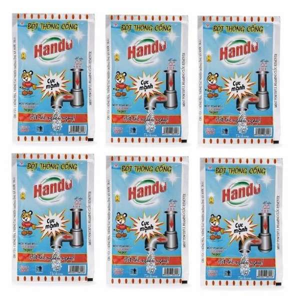 Combo 6 bột thông cống Hando nội địa cực mạnh 100g - an toàn cho đường ống