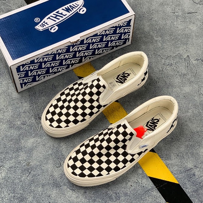 Giày sneaker caro lười slipon đủ size nam nữ full box biil