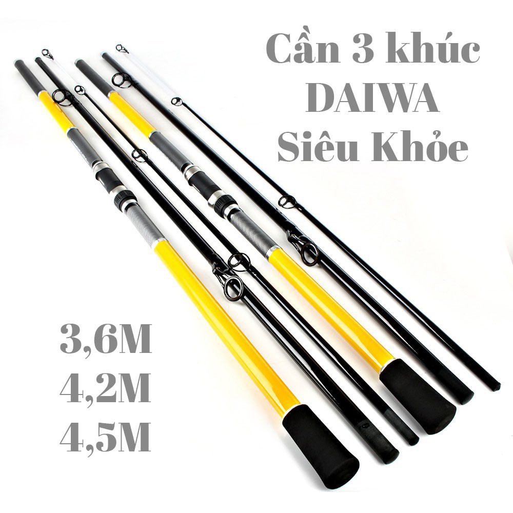 Cần câu lục 3 khúc daiwa, Cần câu lục xa bờ siêu khỏe độ dài 3m6-4m2-4m5 ..