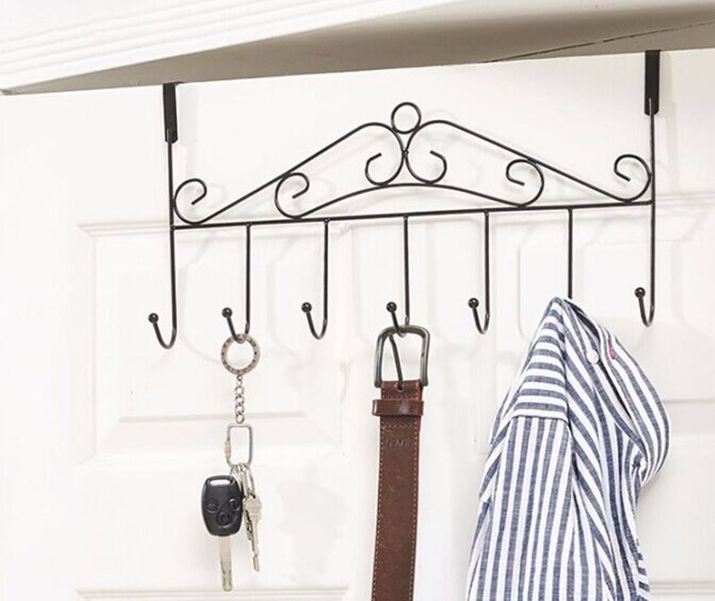 Móc treo quần áo, khăn, cà vạt sau cửa 7 móc kiểu dáng nghệ thuật
