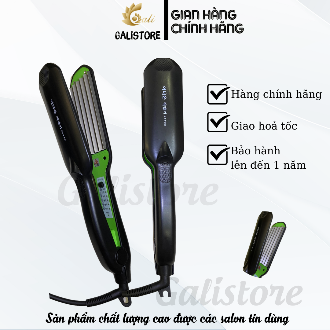 Máy dập xù tóc cao cấp 5 sao pro xanh, Máy dập xù bấm xù tóc Hàn Quốc 5 sao được Galistore