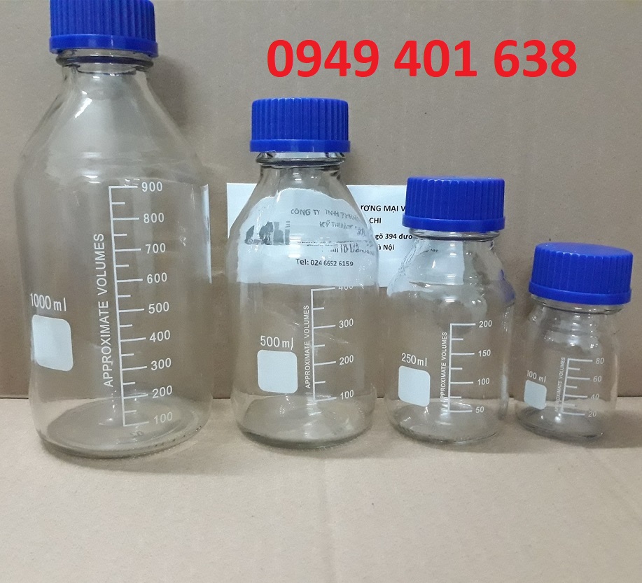 Chai thủy tinh nắp vặn - chai thủy tinh trung tính các cỡ