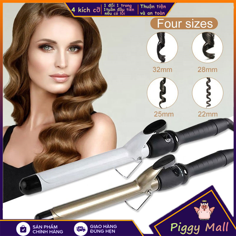 Máy Uốn Tóc Lược Điện Ceramic Magic Kích Thước 25 28 32mm Tạo Nhiều Kiểu Tóc, Nấc Điều chỉnh nhiệt độ PIG MALL