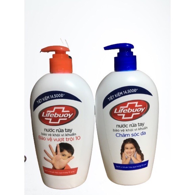 COMBO 2 chai nước rửa tay Lifebuoy bảo vệ da tay 500ml