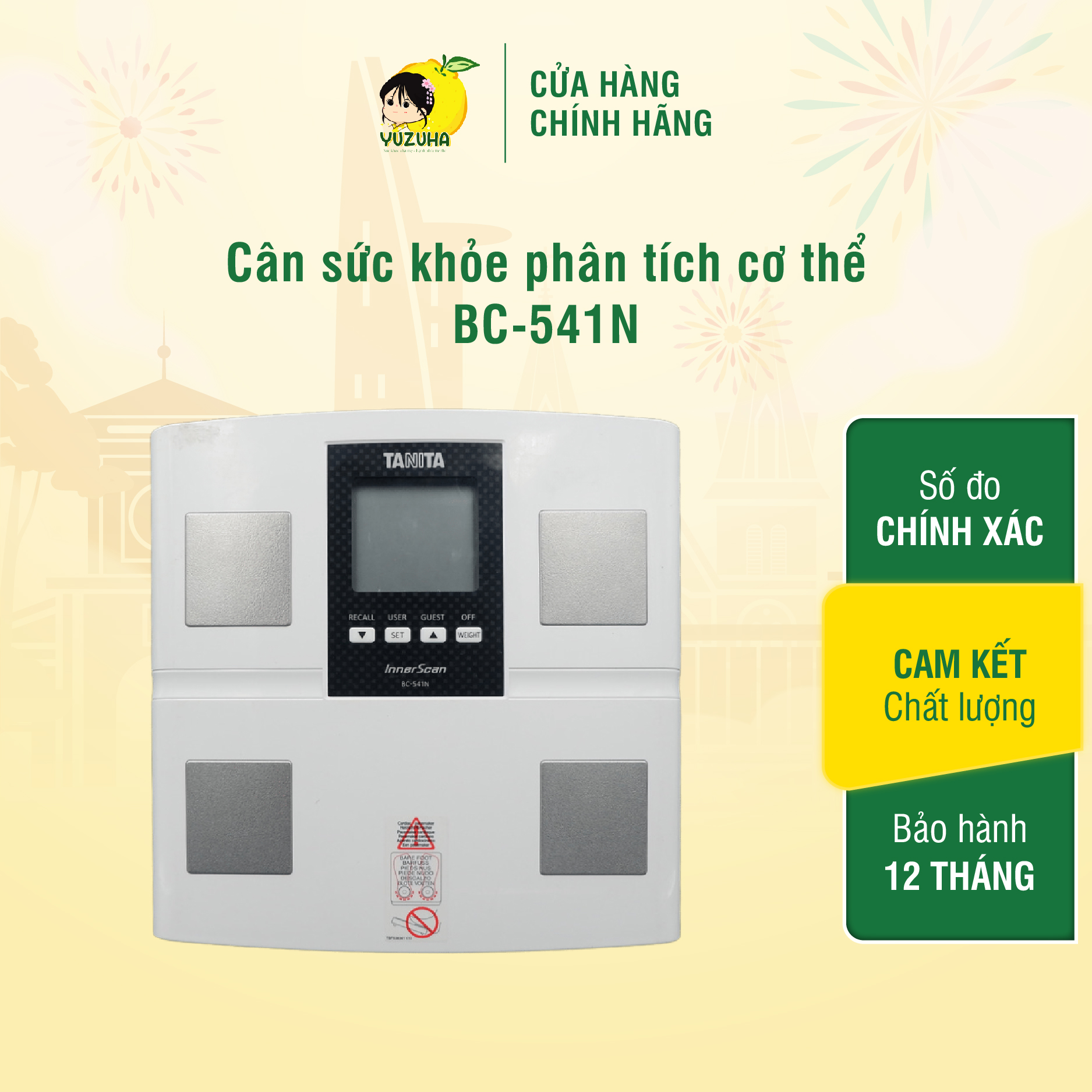 Cân điện tử sức khỏe thông minh yuzuha công nghệ phân tích trở kháng điện sinh học bia tanita bc-541n