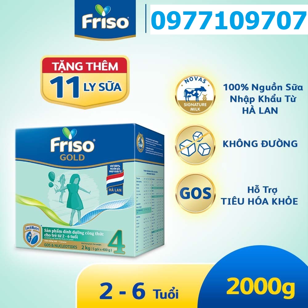 Sữa bột friso gold 4 hộp 2kg siêu tiết kiệm - có quà