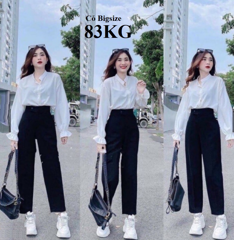 Quần Baggy Gấu Lệch, Dáng Lỡ Thời Trang 84CM, Vải tuyết mưa hảo hạng, có bigsize 83KG cho người mập, Mặc Đẹp Store