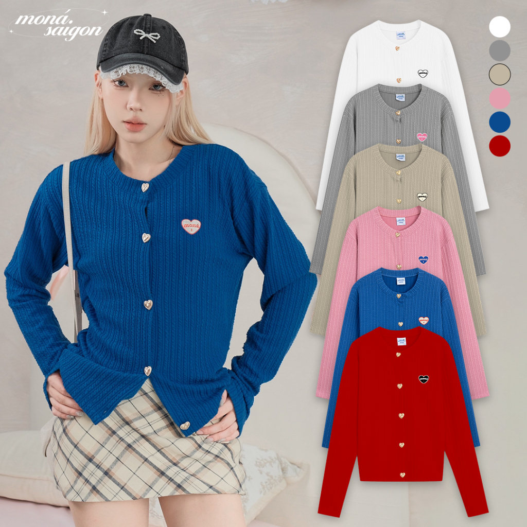 Áo khoác cardigan thun gân len moná - windy