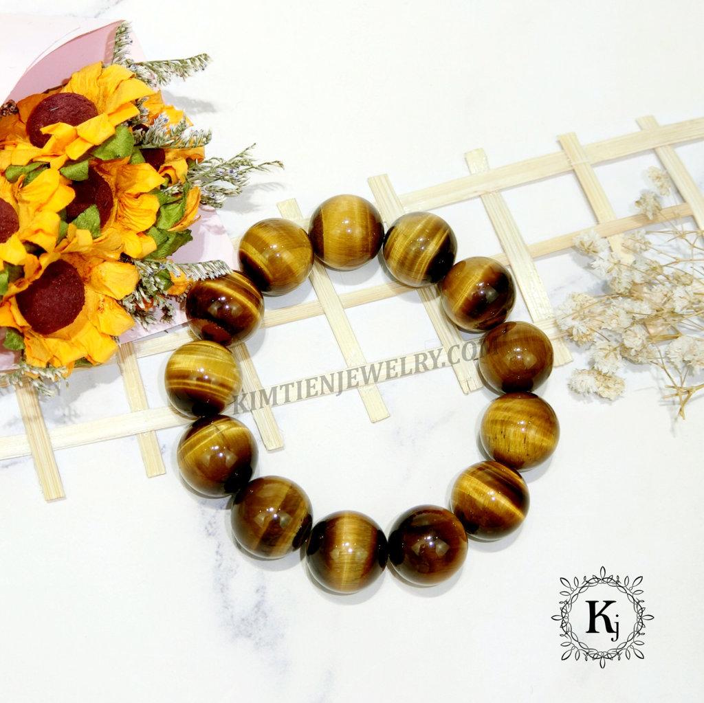 Vòng Tay Phong Thủy Mắt Hổ Nâu Vàng ( Có size 08 ly, 10 ly , 12 ly, 14 ly ) - Hợp Mệnh Thổ, Mệnh Kim - Viên Đá Của Tiền Tài, Sức Khỏe - Tặng Kèm Dây, Đá Dự Phòng - Tặng Kèm Hộp Nhung Đỏ