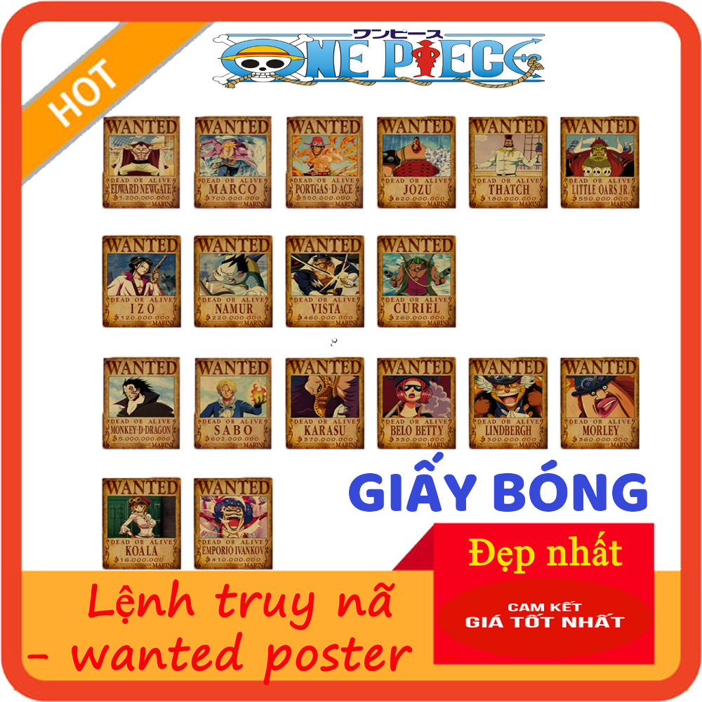 [HCM]Bộ 10 Tấm Lệnh Truy Nã Trong Onepiece - Wandted Poster - Giấy bóng - Khổ Trung Bình A5 - In Rõ Nét Cực Đẹp - Giá Siêu Rẻ