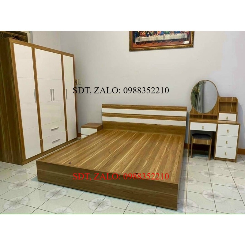 Bộ nội thất phòng ngủ gỗ MDF - nội thất hiện đại, tối giản