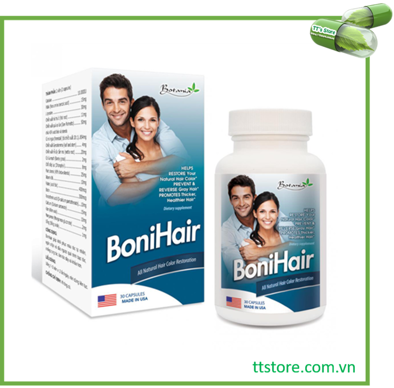BoniHair (Hộp 30 viên) - Viên uống ngừa rụng tóc - [Boni, hair, botania]