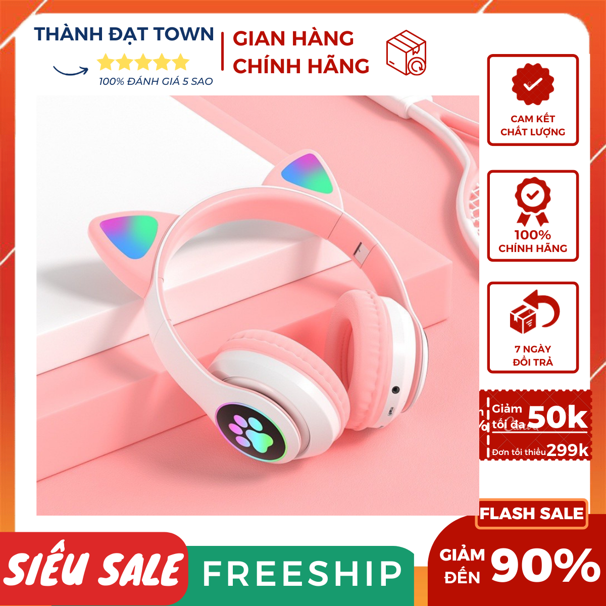 Tai Nghe Bluetooth P47-M Chụp tai có Mic Headphone không dây Dễ Thương tai mèo nghe nhạc, chơi game ST71