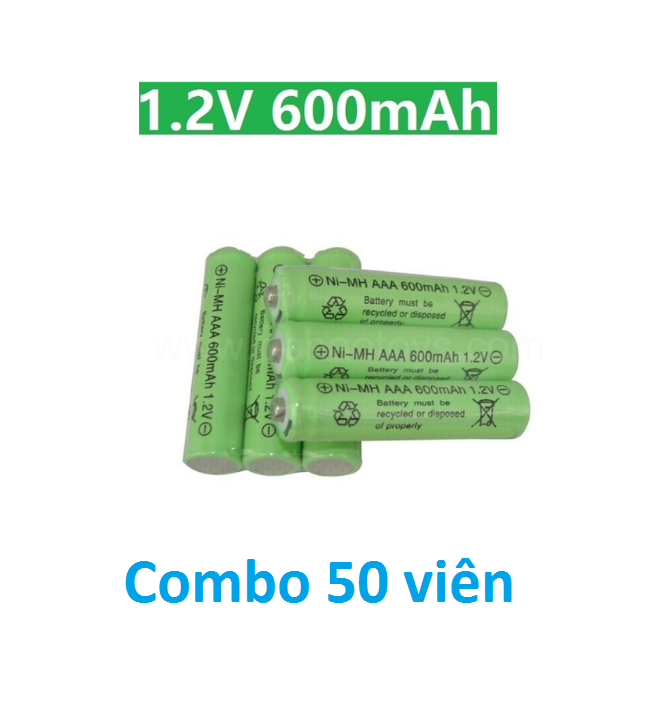 Bộ 50 viên Pin sạc Ni-Mh AAA 600mAh 1.2V pin tiểu nhỏ ,pin đũa