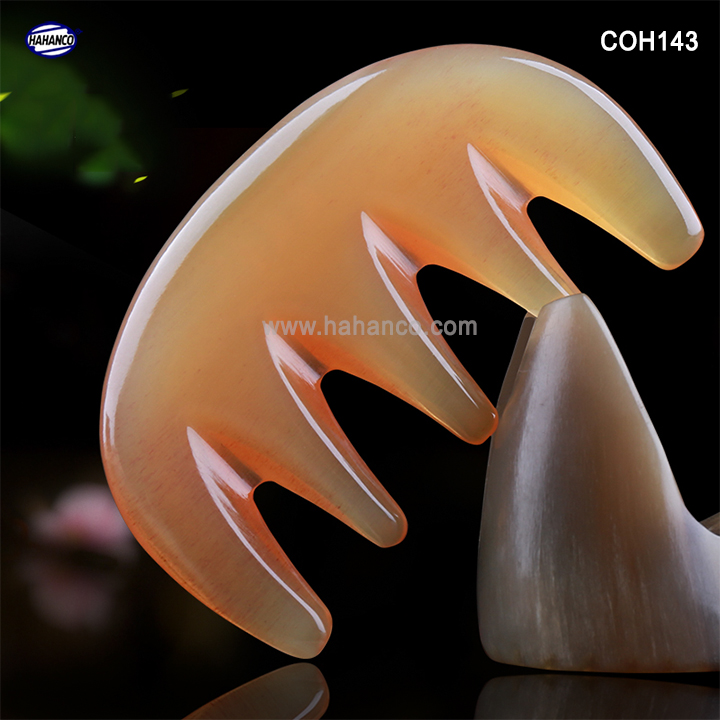 Lược sừng răng thưa Thần Thánh (Size: S - 9cm) Chải Tóc Xoăn, Rối, Xù - Massage Đầu Giúp Lưu Thông Máu -COH143- Hahanco -Chăm sóc sức khỏe