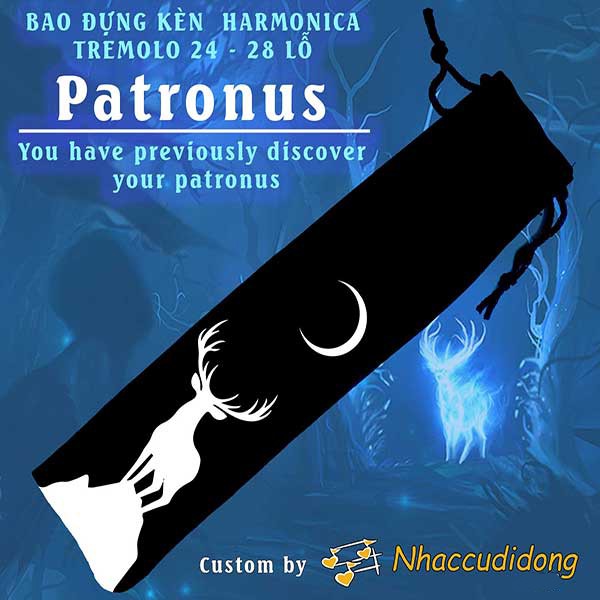 Bao Nhung Đựng Kèn Harmonica Tremolo 24 lỗ Lỗ Phiên Bản Patronus Harry Potter - Thần Hộ Vệ Linh Dương