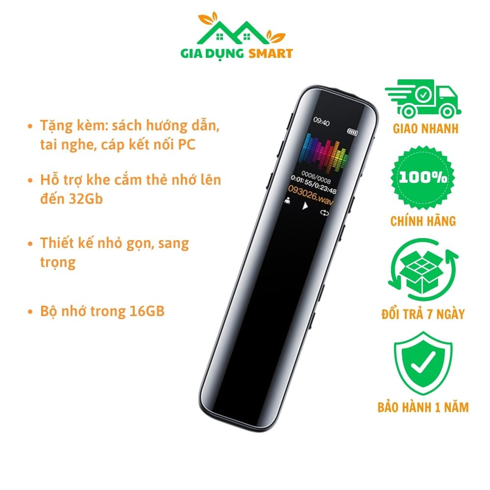 Máy Ghi Âm JXD 950 Bộ Nhớ Trong 16G hỗ trợ khe cắm thẻ nhớ lên đến 32G thu âm được từ khoảng cách xa .Máy ghi âm chuyên nghiệp máy ghi âm giấu kín máy ghi âm mini máy ghi âm.Giá tốt .Bảo hành 12 tháng