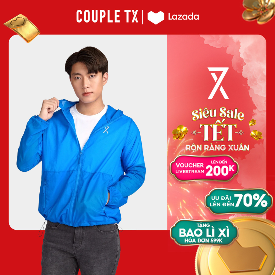 [15.1 - 17.1 Voucher lên đến 200K] Áo Khoác Nam COUPLE TX - Dù Mỏng Nhẹ Có Nón Tránh Gió Regular Fit Pocketable UltraLight MOP 1036