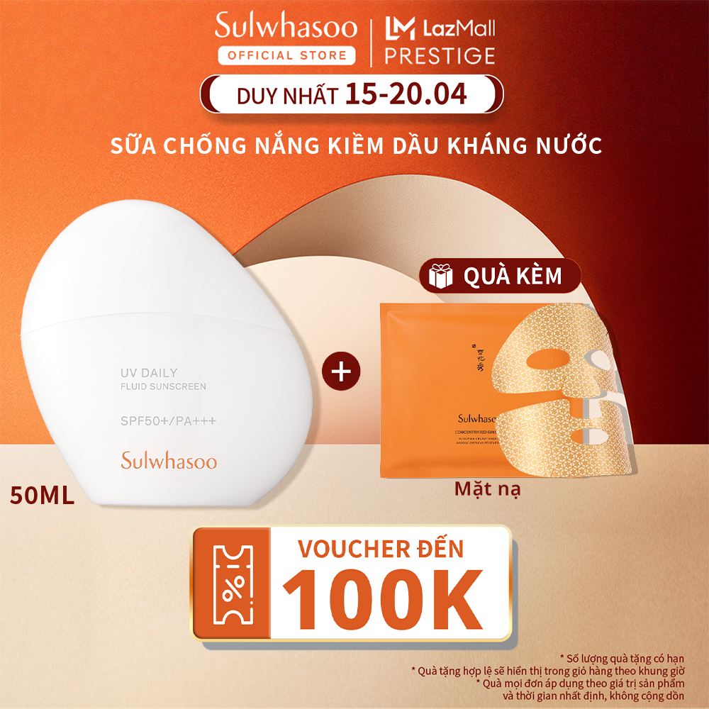 Sữa chống nắng kiềm dầu kháng nước 50ml - Sulwhasoo UV Daily Fluid Sunscreen 50ml SPF 50+ / PA+++