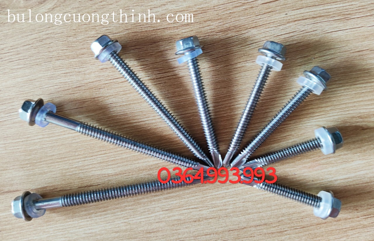 Gói 50 cái vít bắn tôn m5.5x50, chất liệu: inox 410