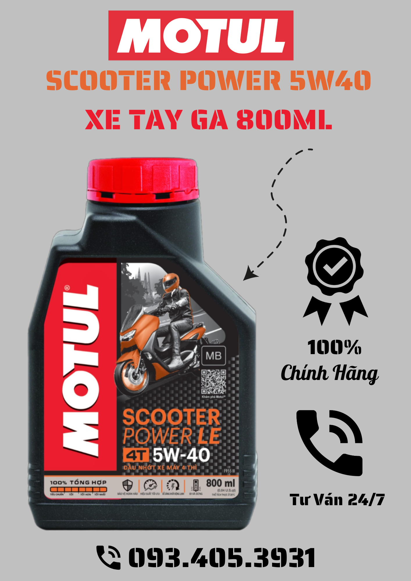 Nhớt xe máy motul scooter power 5w40