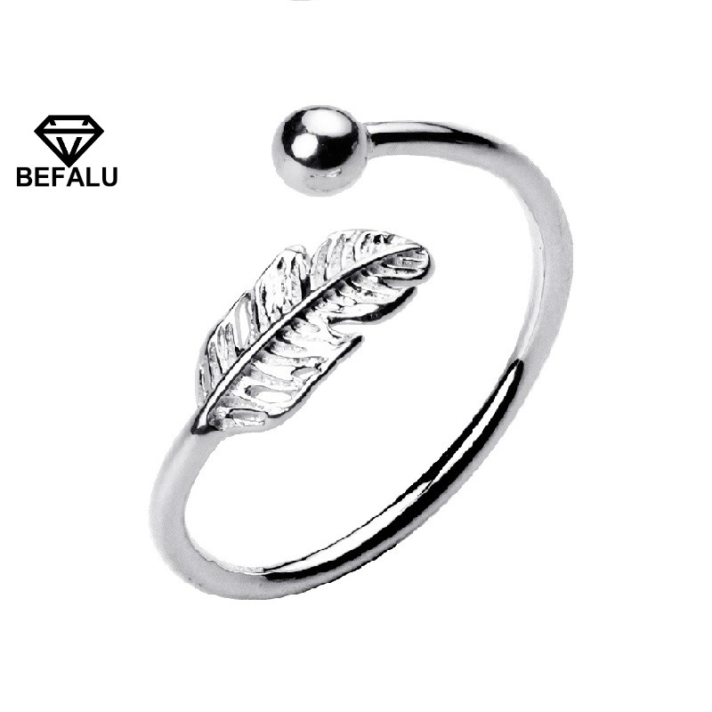 Nhẫn nữ bạc 925 chiếc lá phong cách hàn quốc n17 freesize- befalu