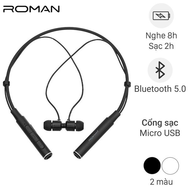  Tai nghe Bluetooth thể thao ROMAN Z6000 kết nối 2 điện thoại cùng lúc 