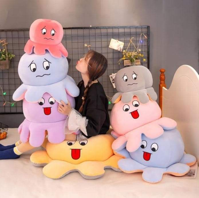 Gấu bông bạch tuộc hai mặt cảm xúc lông mịn cao cấp size to 50cm vải co dãn 4 chiều cực thích - hình tự shop chụp