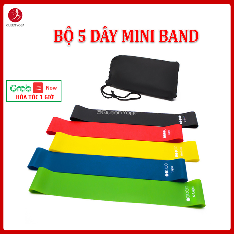 Bộ 5 dây kháng lực MiniBand tập GYM, gym - Dây đàn hôi Mini Band