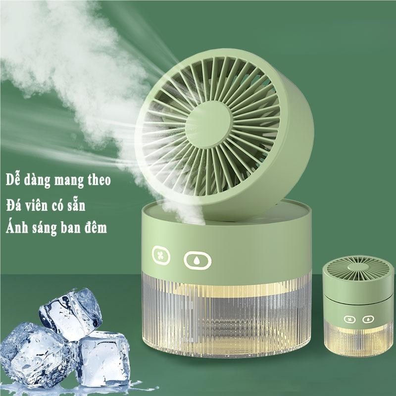 Quạt mini máy phun sương tạo ẩm khuếch tán tinh dầu đèn led dung 350ML