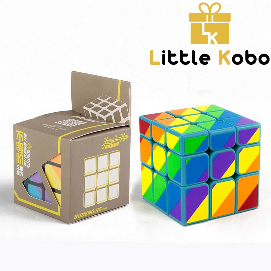 Rubik 3x3 yj unequal six-color mirror cube rubic biến thể 3 tầng cầu vồng