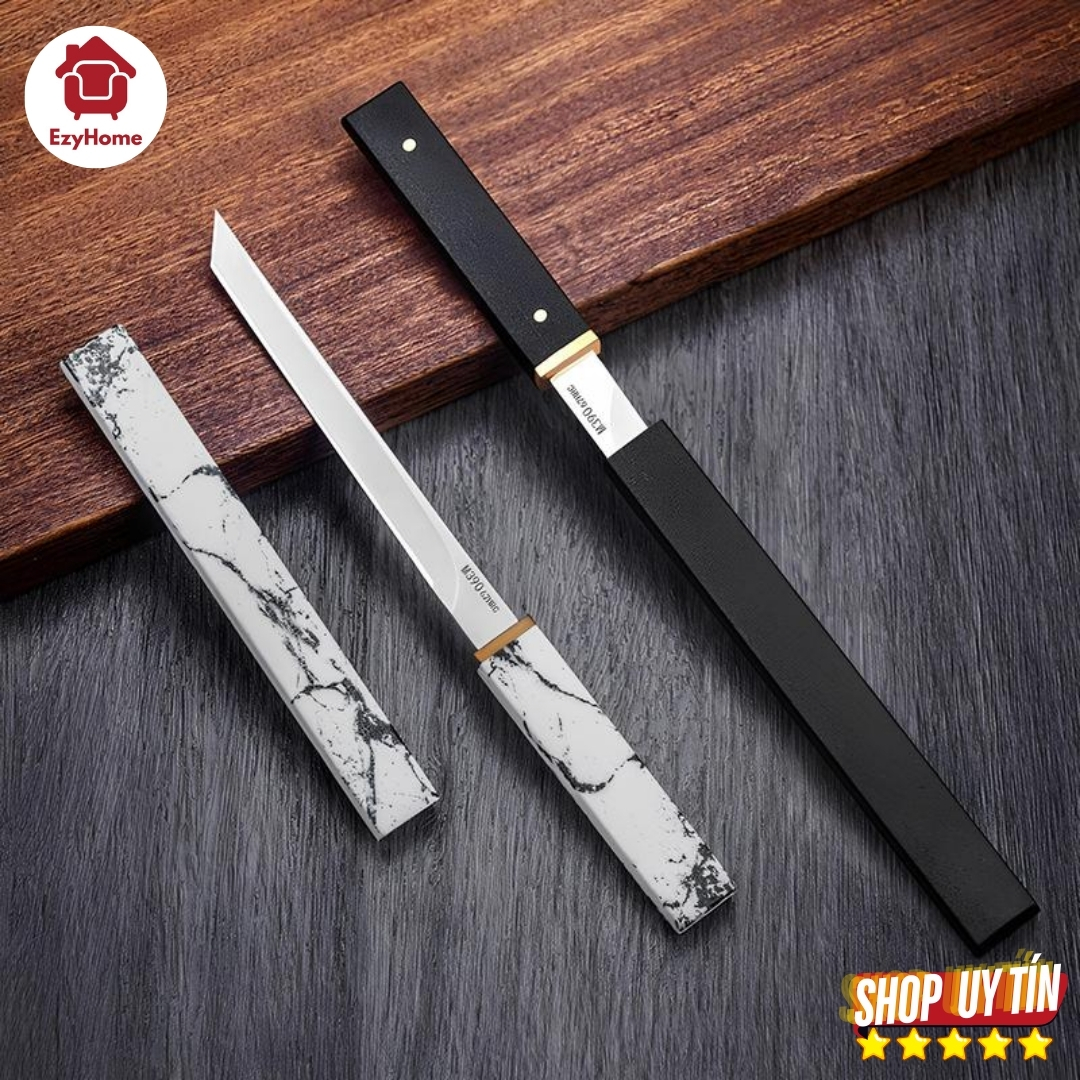 Combo 2 Dao Tanto Nhật Bản Mini 20cm - Lưỡi thép không gỉ, Gọt hoa quả, Thái Sashini, Đa năng